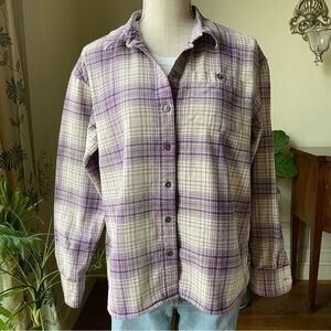 Patagonia Purple Plaid Organic Cotton Button Up Shirt